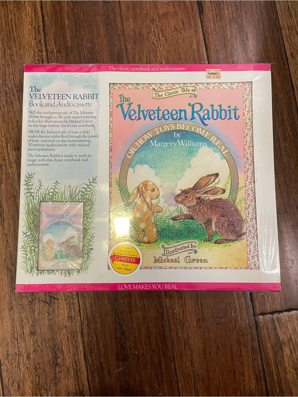 Vintage, The Velveteen Rabbit Hardcover by Margery Williams + music cassette.